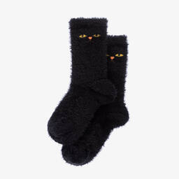Mini Rodini-جوارب بطبعة Chef Cat لون أسود للبنات | Childrensalon Outlet
