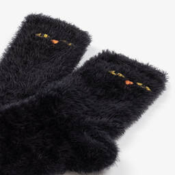 Mini Rodini-جوارب بطبعة Chef Cat لون أسود للبنات | Childrensalon Outlet