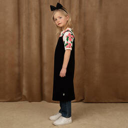Mini Rodini-Girls Black & White Floral Dress Set | Childrensalon Outlet