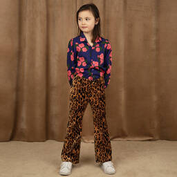 Mini Rodini-Girls Blue Floral Organic Cotton Blouse | Childrensalon Outlet