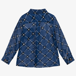 ميني روديني-قميص قطن عضوي لون كحلي للبنات | Childrensalon Outlet