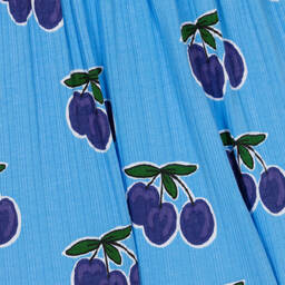 Mini Rodini-Голубое хлопковое платье со сливами | Childrensalon Outlet