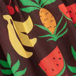 Mini Rodini-Коричневое платье из органического хлопка с фруктами | Childrensalon Outlet