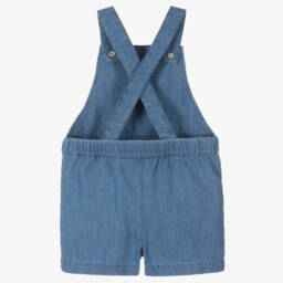 Mini Rodini-Girls Chambray Dungarees with Music Notes | Childrensalon Outlet