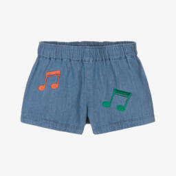 Mini Rodini-شورت شامبراي للبنات بنقشة موسيقية | Childrensalon Outlet