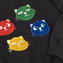 Mini Rodini-Girls Cozy Black Cat Pullover | Childrensalon Outlet