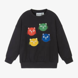 Mini Rodini-Girls Cozy Black Cat Pullover | Childrensalon Outlet