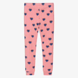 Mini Rodini-Уютные розовые леггинсы с сердечками для девочек | Childrensalon Outlet