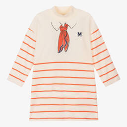 Mini Rodini-Girls Cream Scarf Patterned Dress | Childrensalon Outlet