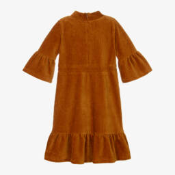 Mini Rodini-Платье из вельвета землистого оттенка для девочек | Childrensalon Outlet