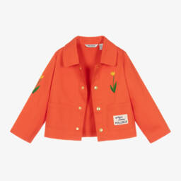 Mini Rodini-Girls Floral Embroidered Cotton Jacket | Childrensalon Outlet