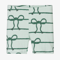 Mini Rodini-Girls Green Organic Cotton Rope Shorts | Childrensalon Outlet