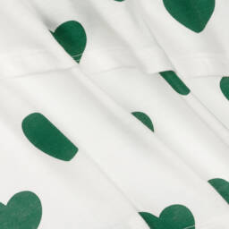 ميني روديني-فستان قطن لون أبيض وأخضر | Childrensalon Outlet