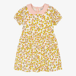 Mini Rodini-Girls Ivory Cotton Floral Print Dress | Childrensalon Outlet