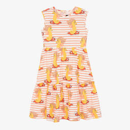 Mini Rodini-فستان قطن عضوي مقلم لون عاجي | Childrensalon Outlet