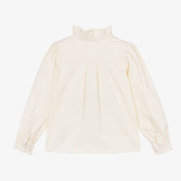 Mini Rodini-Girls Ivory Organic Cotton Panda Blouse | Childrensalon Outlet