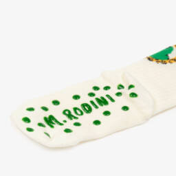 ميني روديني-جوارب كاحل بنعل واقي من الإنزلاق قطن عضوي لون عاجي | Childrensalon Outlet