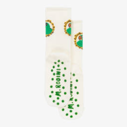 ميني روديني-جوارب كاحل بنعل واقي من الإنزلاق قطن عضوي لون عاجي | Childrensalon Outlet