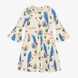 Mini Rodini-Girls Ivory Parrot Print Dress | Childrensalon Outlet