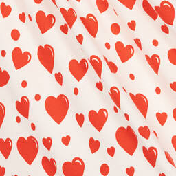 Mini Rodini-Кремовое хлопковое платье с красными сердечками | Childrensalon Outlet