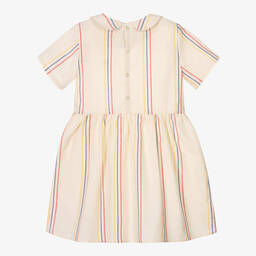 Mini Rodini-قميص قطن عضوي وكتان مقلم لون عاجي | Childrensalon Outlet