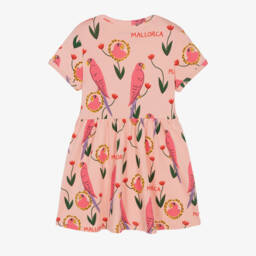 Mini Rodini-Girls Light Pink Parrot Dress | Childrensalon Outlet