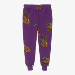 Mini Rodini-بنطلون رياضي بطبعة بط قطن عضوي لون بنفسجي | Childrensalon Outlet