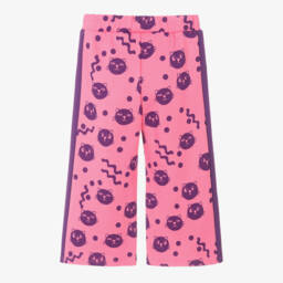 Mini Rodini-Girls Organic Pink Cat Print Trousers | Childrensalon Outlet