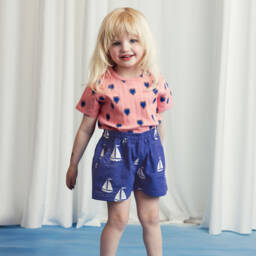 Mini Rodini-Girls Organic Pink Ribbed Tee | Childrensalon Outlet