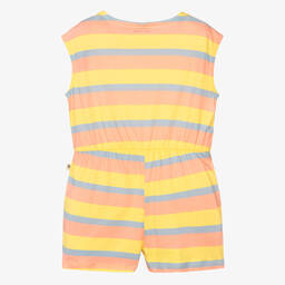 ميني روديني-بلاي سوت مقلم قطن عضوي لون زهري للبنات | Childrensalon Outlet