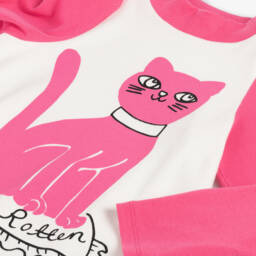 Mini Rodini-Girls Pink Cat Jersey Dress | Childrensalon Outlet