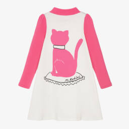 Mini Rodini-Girls Pink Cat Jersey Dress | Childrensalon Outlet