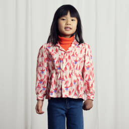 Mini Rodini-Girls Pink Floral Lyocell Shirt | Childrensalon Outlet