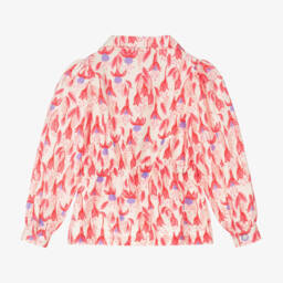 Mini Rodini-Girls Pink Floral Lyocell Shirt | Childrensalon Outlet