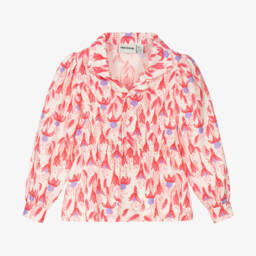 Mini Rodini-Girls Pink Floral Lyocell Shirt | Childrensalon Outlet