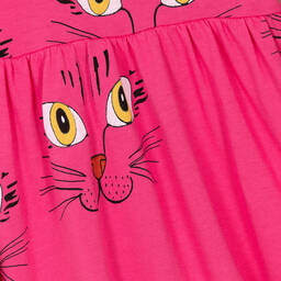 Mini Rodini-Розовое хлопковое платье с котами | Childrensalon Outlet