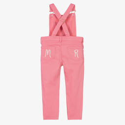 Mini Rodini-Girls Pink Organic Cotton Dungarees | Childrensalon Outlet