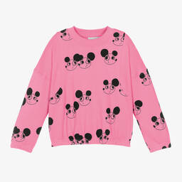 Mini Rodini-Girls Pink Organic Cotton Ritzratz Sweatshirt | Childrensalon Outlet