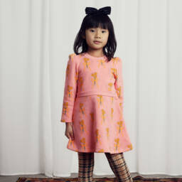 Mini Rodini-Girls Pink Organic Floral Dress | Childrensalon Outlet