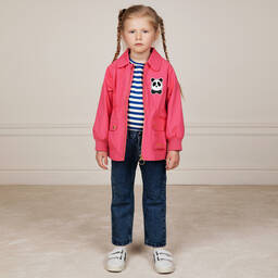 Mini Rodini-Girls Pink Panda Jacket  | Childrensalon Outlet