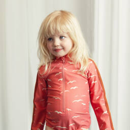 Mini Rodini-مايوه بطبعة النورس لون زهري (+UPF 40) | Childrensalon Outlet