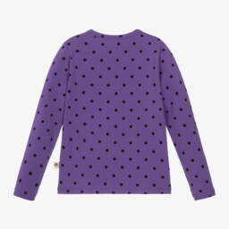 Mini Rodini-Girls Polka Dot Purple Tee | Childrensalon Outlet