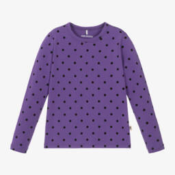 Mini Rodini-Girls Polka Dot Purple Tee | Childrensalon Outlet