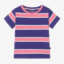 Mini Rodini-Girls Purple & Pink Organic Cotton T-Shirt | Childrensalon Outlet