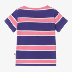 Mini Rodini-Girls Purple & Pink Organic Cotton T-Shirt | Childrensalon Outlet