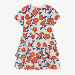 Mini Rodini-Красное хлопковое платье с цветами | Childrensalon Outlet