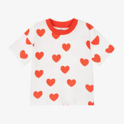 Mini Rodini-Girls Red Heart Cotton Top | Childrensalon Outlet