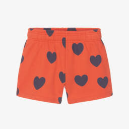 Mini Rodini-Girls Red Heart Patterned Shorts | Childrensalon Outlet