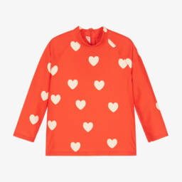 Mini Rodini-Girls Red Heart Swim Shirt | Childrensalon Outlet