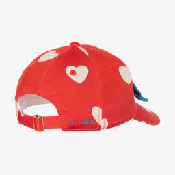 Mini Rodini-Girls Red Organic Cotton Hearts Cap | Childrensalon Outlet